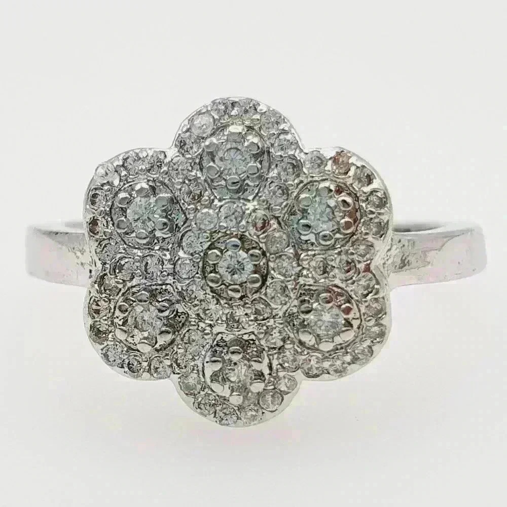 🔥925 Silver Plated Designer Fancy Flower Ring For Woman, GPMB1513